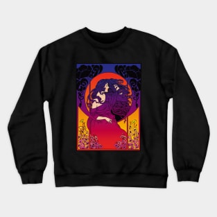 Art Deco Lady (purple) Crewneck Sweatshirt